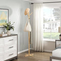 Lexicon Sturdy Solid Wood Coat Rack Stand with 9 Hanging Hooks for Hats,Scarves, Handbags, 3-Tier Wooden Coat Rack Freestanding Tree Used in Bedroom, Entryway, Hallway, Office, Natural