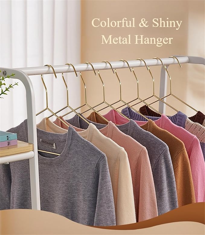 17 Inch Metal Clothes Hanger, 4.0mm Heavy Duty Shirt Blouse Hanger for Coat Suit Bridal Boutique, Space Saving Slim Wire Hanger for Camisole Trousers Wedding Dress（Gold 36pack）