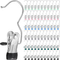 Yinder Boot Hangers Clips Laundry Hooks Hanging Stainless Steel Clothes Pins Portable Hangers for Closet Travel Socks Pants Handbags Hats Towels (Multicolor,60 Pcs)