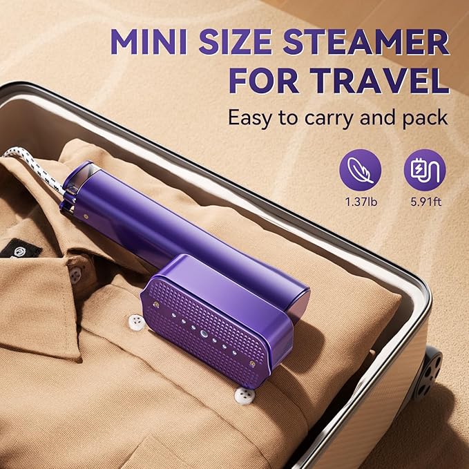 Steamer for Clothes,Portable 2 in 1 Handheld Clothing Steamer for Garment,1200W Efficient Rotatable Steam & Iron for Travel