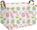 Easter Bunny Kids Gift Basket - Rectangular Toy Storage Basket Organizer Bin Box for Boys & Girls - Cute Easter Egg Room Decor for Home