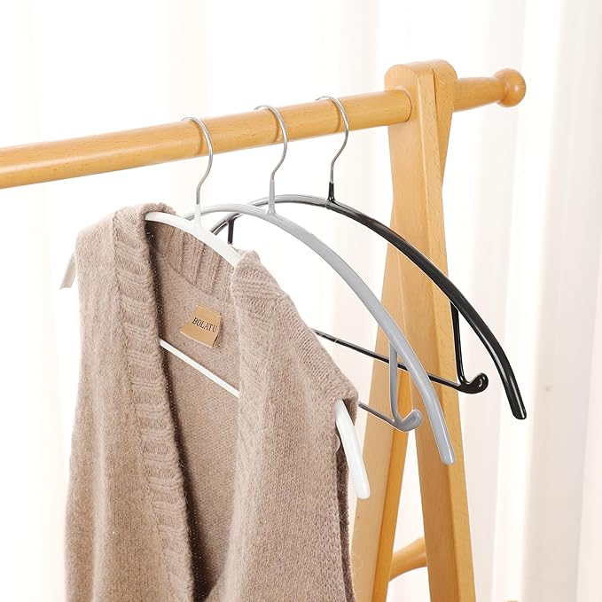 Modern Non-Slip Hangers, 10 Pack with Hooks, Heavy Duty Coat Hangers for Wardrobe Organization, Suit Hangers for Space Saving