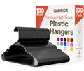 Black Plastic Hangers 100 Pack– Heavy-Duty Plastic Hangers Slim and Space-Saving, Durable and Lightweight PP with Non-Slip Shoulder Notches for Slip Dresses, Suits, Jackets & Camisoles