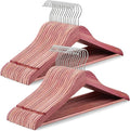 TOPIA HANGER 30-Pack American Red Cedar Wooden Hangers, Clothes Hangers for Closet, Wood Coat Hanger with Smooth Cut Notches, 360° Swivel Hook, Non-Slip Pants Bar-CT54C30