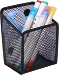 Large Magnetic Pen Holder, Magnetic Basket 4 Strong Magnet Pencil Holders Locker Accessories for Refrigerator Whiteboard Black(3.7x2.7x5 In)