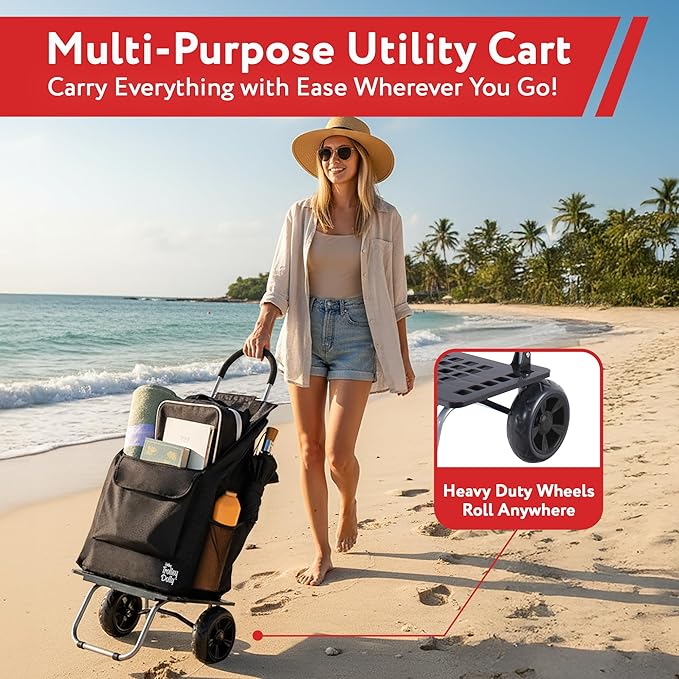 dbest products Bigger Trolley Dolly, Black Shopping Grocery Foldable Cart