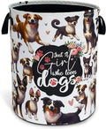 Dog Laundry Basket Puppy Lovers Foldable Waterproof Oxford Cloth Funny Tote Bag Laundry Hamper Clothes Storage Bucket Toy Organizer For Bathroom/Laundry Storage/Bedroom 18.9x16.5 Inch