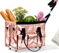 tobyto Reusable Grocery Bag on Wheels, 105L Foldable Rolling Tote, Shopping Trolley 66LBS Capacity - Water-Resistant for Laundry, Picnic, Storage & Travel