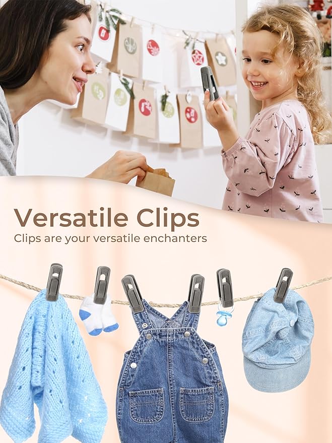 COZYMOOD Velvet Hanger Clips 50 Pack, Multi-Purpose Clips for Baby Clothes