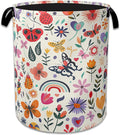 Colorful Butterfly Flowers Laundry Basket Collapsible Laundry Hamper Clothes Toy Storage Bin for Bathroom Bedroom Room Decor 16" X 20.8"