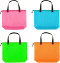 4Pieces Cute Mesh Pool Tote Bags,Mesh Beach Bags With Drawsting For Swim,Travel,Party