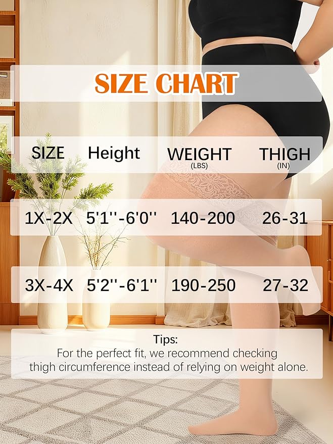 Plus Size Thigh High Socks for Women Fleece Lined Extra Long Over the Knee Stockings Leg Warmers Boot Socks