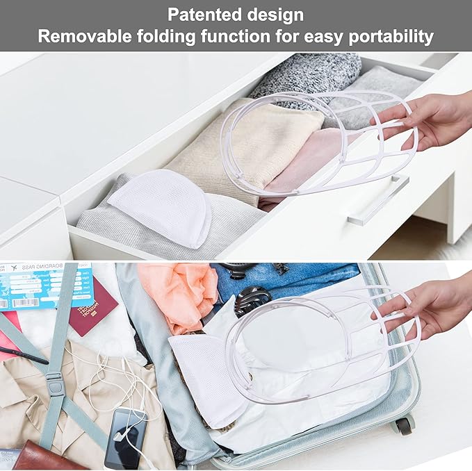 Hat Washer Cage for Washing Machine, Hat Washer Cage，Baseball Cap Washing Cage,Cleaning and Protecting Hats in Dishwasher (White 2 Pack)