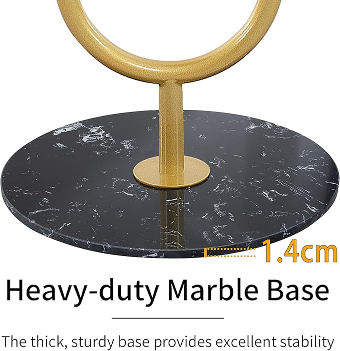 Coat Rack Freestanding with Table & 6 Hooks, Corner Coat Tree, Heavy-duty Marble Base Coat Rack Stand for Bedroom Living Room Office Entryway 13.78 x 13.78 x 68.11 Inches (Gold)