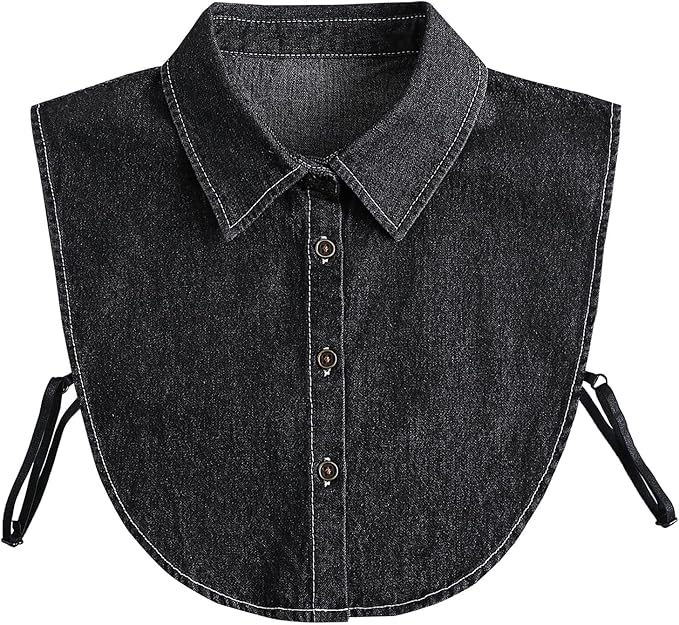 Eforcase Fake Collar Detachable Dickey Collar for Women Denim Fake Collar False Shirt Collar Dickey Collars Faux Collar