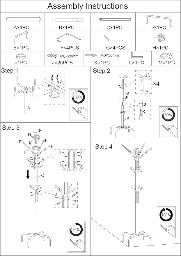 Frenchi Home Furnishing 12 Hooks Metal Coat Rack