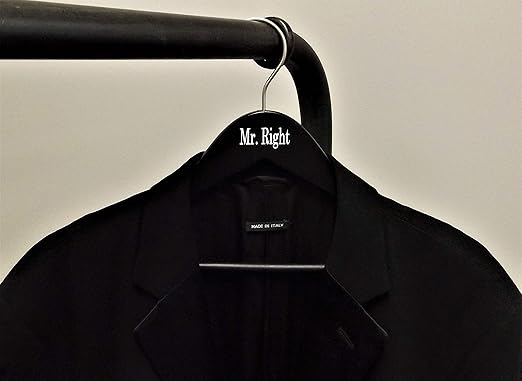 NAHANCO MRSAR20117 Bridal Hanger Set, Wooden Hangers Imprinted with Mr. Right and Mrs. Always Right, 17” (2 Piece Set)