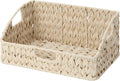GRANNY SAYS Wicker Storage Baskets for Shelves, Large Wicker Basket with Handles, Trapezoid Woven Baskets for Storage, Decorative Basket for Home Decor, Butter Milk