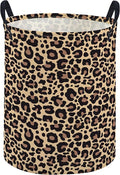 ESSME Kids Laundry Basket,Leopard print Hamper Collapsible Canvas Storage Bin for Girls, Cute Hamper,Gift Baskets(Leopard print)