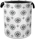 Black Compass Laundry Basket Collapsible Laundry Hamper Clothes Toy Storage Bin for Bathroom Bedroom Room Decor 16" X 20.8"