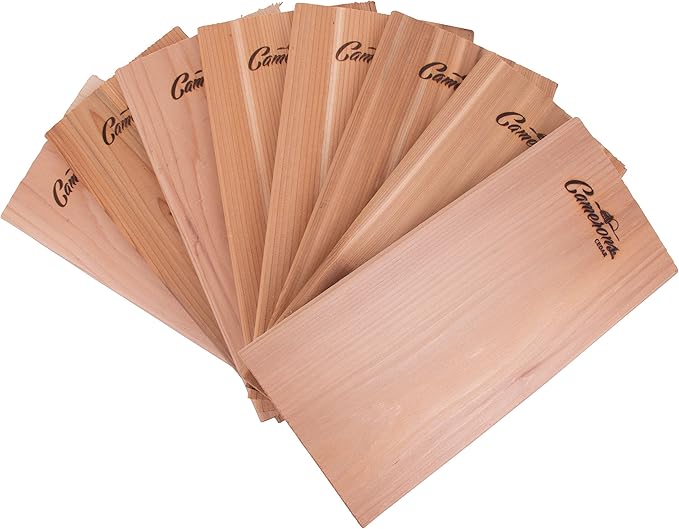 Camerons Cedar Grilling Planks - 8 Pack (5.5"x11.5") - Premium Natural Cedar Wood - Easily Infuse Smoky Flavor into BBQ Salmon, Fish, Meat, Veggies, and More - Sourced in the USA - Grilling Gift Idea