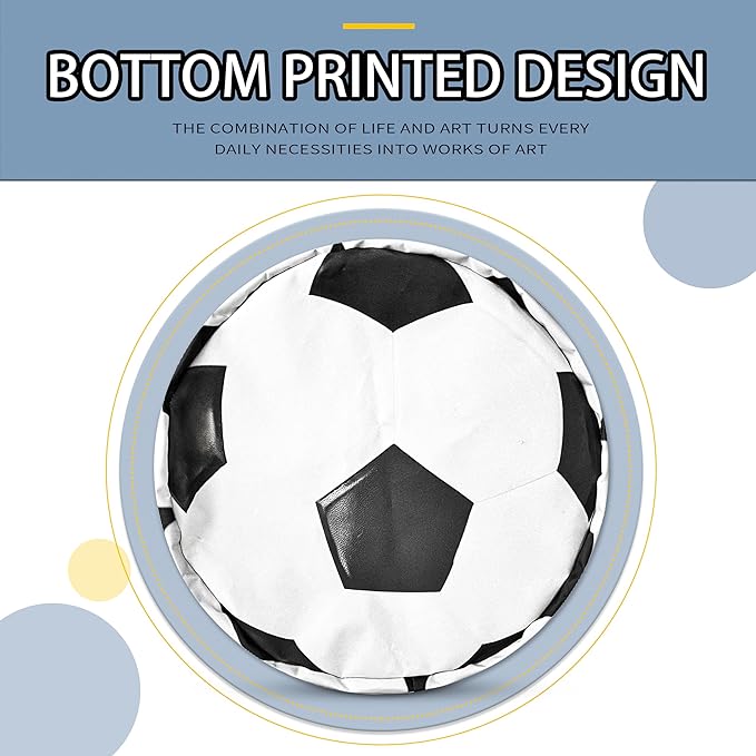 Soccer Laundry Basket Ball Foldable Oxford Cloth Funny Tote Bag Laundry Hamper Clothes Storage Bucket Organizer For Bathroom/Laundry Storage/Bedroom 18.9x16.5 In