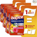 Bounce Mega Dryer Sheets Paradise Blossom | Anti-Static | 5-in-1 Benefits | 3x Static Fighting | 130 Sheets, Pack of 3