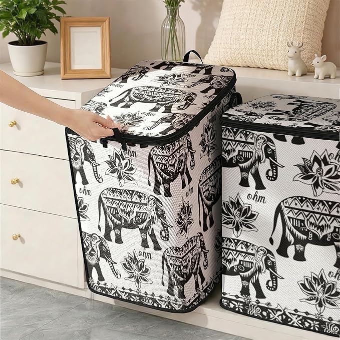 2pcs closet organizers and storage under bed,clothing blanket sweater sheet bedding comforter duvet quilt pillow toy storage bags with lids,dorm room essentials for containers 95L