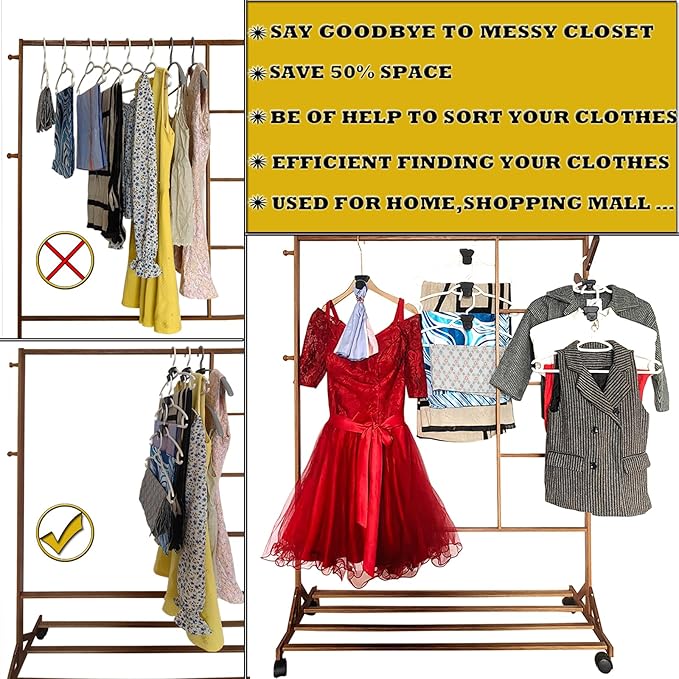 72PCS Space Saving Hanger Hooks,Clothes Hanger Connector Hooks,Heavy Duty Hanger Hooks Space Saver,Space Saving for Closet Organizer,Cascading Connection Hook ((72PCS))