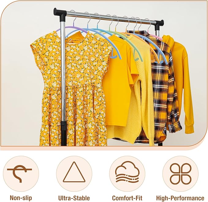 18 Pack Clothes Hangers,16.5 inch PVC Coating Sweater Hangers, Non-Slip Rubber Coated Hanger, Heavy Duty No Shoulder Bump Metal Hanger for Closet Suit Jacket Shirt T-Shirt(Colorful)