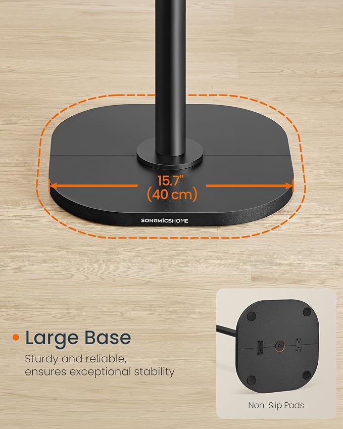 SONGMICS HOME Tree-Shaped Coat Rack, Freestanding Coat Tree, Coat Hanger Stand with 8 Sturdy Hooks, with Curved Edges, for Clothes, Hats, Bags, Ink Black URCR037B01