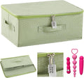 Discreet Lockable Toy Bag Storage Organizer Toy Bag Storage Bins Case with Zipper Lid for Women and Men Clothes Container(Light Green,15 x 10 x 6.3 Inch)