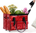tobyto Reusable Grocery Bag on Wheels, 105L Foldable Rolling Tote, Shopping Trolley 66LBS Capacity - Water-Resistant for Laundry, Picnic, Storage & Travel