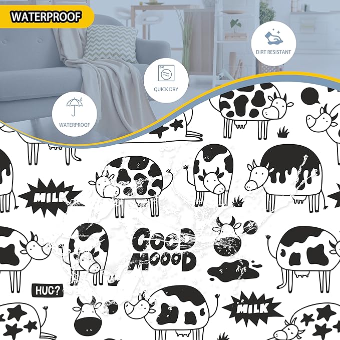 Cute Cow Laundry Basket Black White Cows Foldable Oxford Cloth Funny Tote Bag Laundry Hamper Clothes Storage Bucket Toy Organizer For Bathroom/Laundry Storage/Bedroom 18.9x16.5 Inch