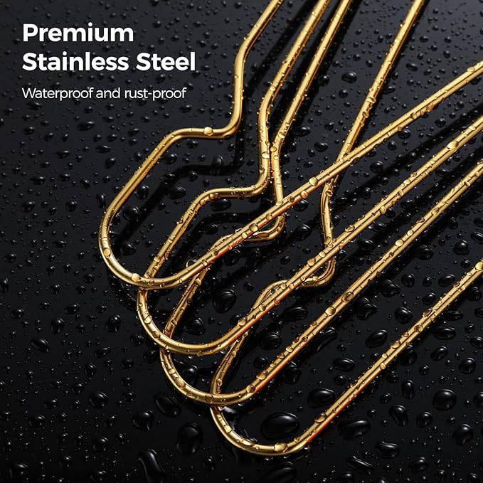 Gold Metal Hangers for Clothes - 30 Pcs Stainless Steel Wire Clothes Hangers, Heavy-Duty, Space-Saving for Coat Suit Dress