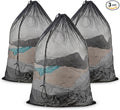3 Pack Large Mesh Laundry Bags, 23 x 34 Inches Heavy Duty Laundry Net Bag with Drawstring, Durable Mesh Laundry Bags for College Dorm, Travel, Family, Apartment Dwellers, Camping, Black