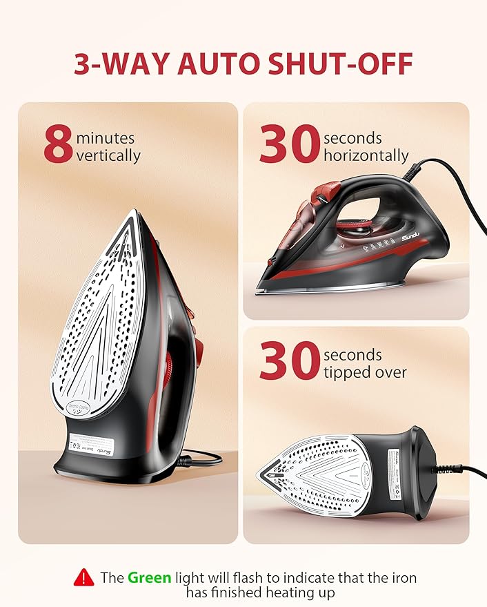 Steamer Iron for Clothes, Portable 2 In 1 Travel Handheld Garment Steamer, 100ml Water Tank, 1100W Light Steam Iron Large Ceramic Heat Panel for Home & Global & Europe Traveling