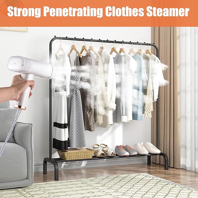 Portable Mini Ironing Machine,Travel Mini Steam Iron,1000W Handheld Travel Steamer Iron for Clothes,Foldable Garment Steamer,20 Second Heat-up,120ml Water Tank,with Brush,Measure Cup