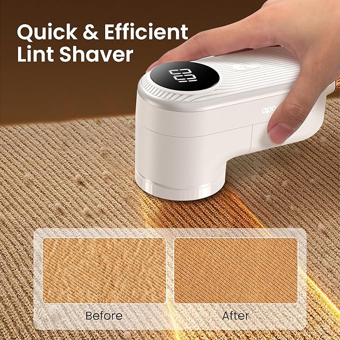 Lint Remover for Clothes, 5W Electric Lint Shaver with 3 Speeds, Fabric Shaver Rechargeable with 2 Shaving Heads, Sweater Shaver Brush Fuzz Debobbler for Clothes Blanket Carpet Bobbles Sofa