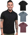 INTO THE AM Polo Shirts for Men - Slim Fit Short Sleeve Collared Shirt S - 4XL Fitted Collar Polos for Work