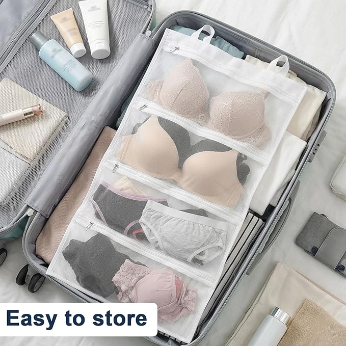 2PCS Bra Laundry Bags for Washing Machine, Delicates Bra Washing Bags for Laundry and Storage, Holds 8 A–D Cup Sizes, 4-in-1 Clean Dry Store Dust-Proof Design, Cleans Better Than Single Bag