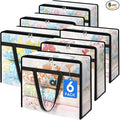 BlissTotes 6 Pack Clear Clothes Storage Bags, Moving Bags, Foldable Blanket Storage Under Bed Storage Containers with Sturdy Zipper and Handle for Clothing, Comforter, Bedding, Sheet (90L)