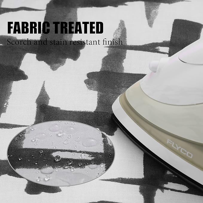 BNDX Ironing Board Cover, 15" x 54" Standard Size Thick Padding with 2" Elastic, Stain Resistant & Durable Scorch, 2 Click Buckles for Smooth Iron and Easy Installation