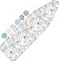 Ironing Board Cover and Pad, 15x54 Standard Size Thick Iron Padding, Scorch & Stain Resistant Ironing board cover, Heavy Duty Iron Board Padded with Adjustable Fasteners Elastic Edge, Floral White
