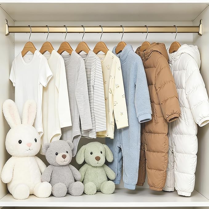 Baby Wooden Hangers 20 Pack,9.4 Inch Natural Wood Toddlers Hangers,Infant & Toddler Clothes Hangers, Small Children Kids Hanger with 360°Swivel Hook
