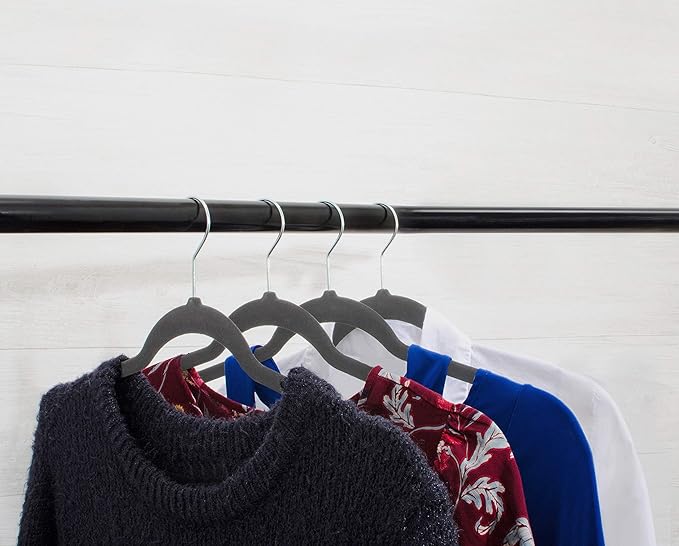 Premium 20 Pack - Ultra Thin No Slip Velvet Suit Swivel Hangers - 21" Extra Wide Strong Velvet Hangers - Space Saving Clothes Hangers - 21x0.2x10 inches (Beige)