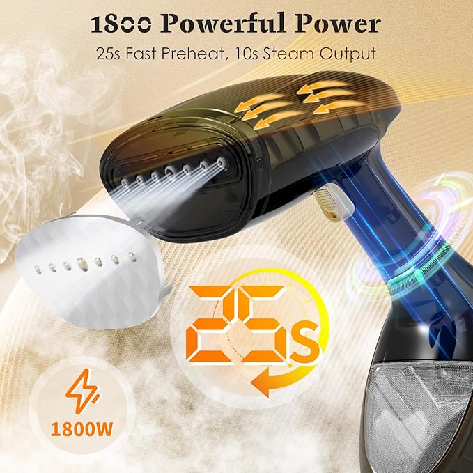 Handheld Garment Steamer for Clothes 1800W: Birthday Gifts for Women Men, Upgraded Leak-proof Design, Strong Penetrating Steam, Wrinkle Remover - Portable Steamer Gifts for Women