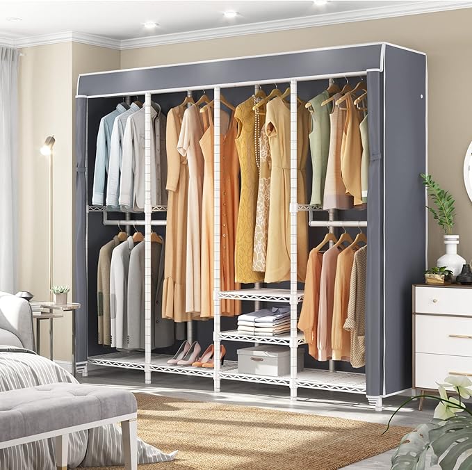 VIPEK Cover ONLY for V40/V40S/V40S i1/V40 Pro Garment Rack, Dustproof Oxford Fabric Clothing Rack Cover with Zipper, 77" L X 16.9" W X 73.8" H, Grey