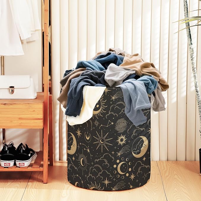 Laundry Hamper for Bedroom,Dirty Clothes Basket,Laundry Basket with Handles,Kids Girls Room Canvas Hamper Bag,Blankets,Towel,Toy Storage Organizer
