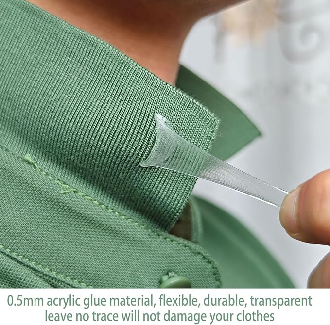 Collar Stays for Shirts & Polo’s. Fashion Hack for Plastic Collar Stay 24hr Hold, Polo Shirt Collar Fixed (120 Dots)